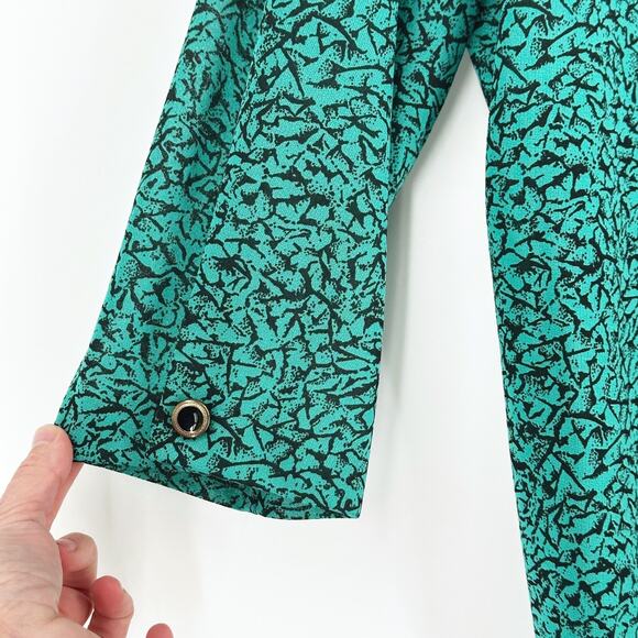 VTG 80s 90s Whirlaway Women Chiffon Lightweight Print Blazer L/XL Retro Colorful - Picture 4 of 6